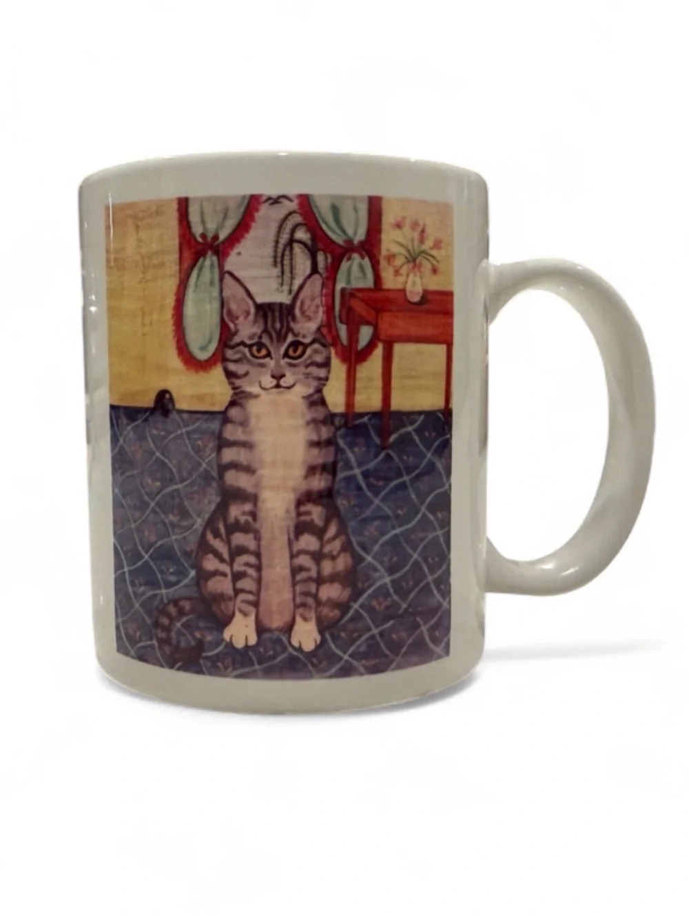 Cat Art Ceramic Mug - Gray Tabby Design
